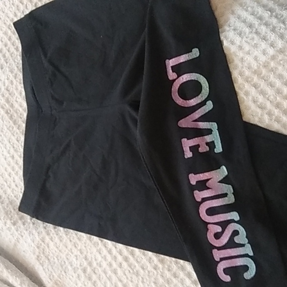 Love & Music Spotted Zebra black leggings